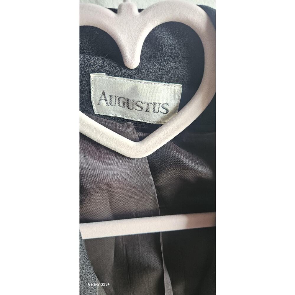 Vintage Augustus Royal Renaissance  90s Black Wool Blazer Size 12 Made In USA - Picture 12 of 13